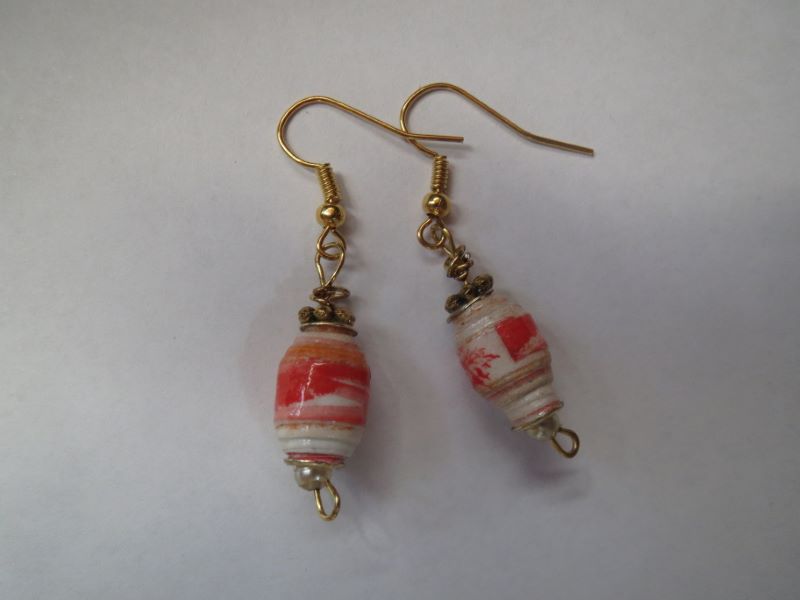 All About The Bead Christchurch Hand Made Paper Bead Earrings C